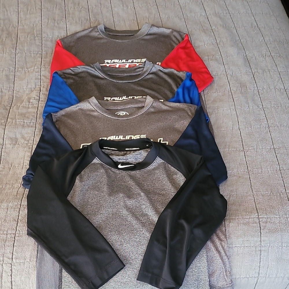 Nike Dri-FIT And Rawlings Gray Baseball Practice Shirts